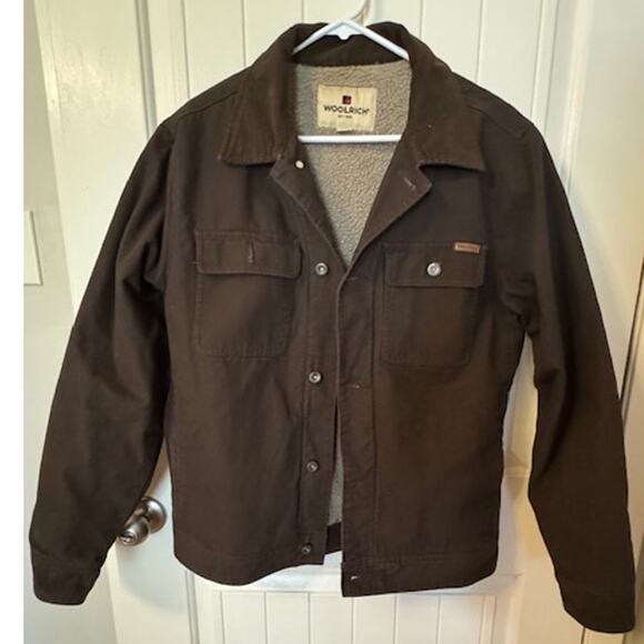 Vintage Woolrich Telluride Jacket Brown Sherpa Fleece Lined Canvas Barn Coat M - Picture 3 of 7